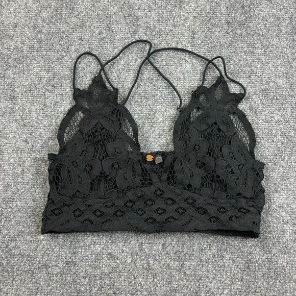 FREE PEOPLE Womens One Adela Bralette Black Lace size: Small - Picture 1 of 9